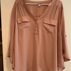 Torrid Harper Georgette Pullover Blouse 3X Blush Pink